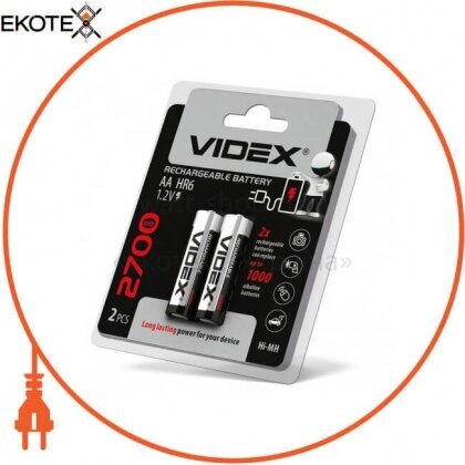 Videx 23342 аккумуляторы videx hr6/aa 2700mah double blister/2pcs 20 шт/уп