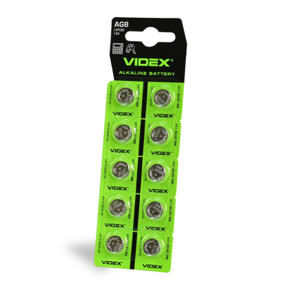 Батарейка годинникова Videx AG 8/LR1120 BLISTER CARD 10 шт, Videx, 23424