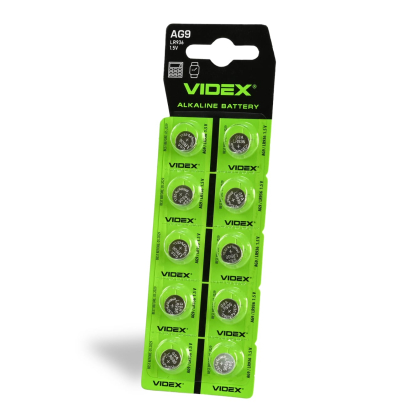 Батарейка годинникова Videx AG 9/LR936 BLISTER CARD 10 шт, Videx, 23425