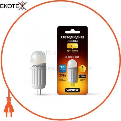 LED лампа VIDEX G4 3W G4 12V 4100K, Videx, 23450