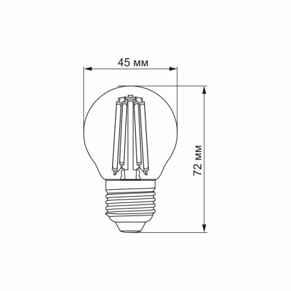 LED лампа VIDEX Filament G45FA 4W E27 2200K бронза, Videx, 23690