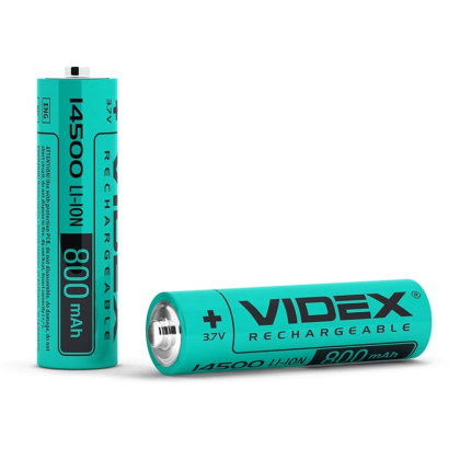 Акумулятор Videx літій-іонний 14500 (без захисту) 800mAh bulk/1шт, Videx, 23810