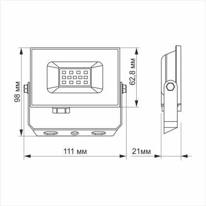 LED прожектор TITANUM TLF106 10W 6000K, Titanum, 23979