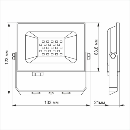 LED прожектор TITANUM TLF206 20W 6000K, Titanum, 23980