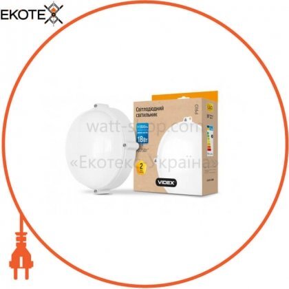 LED світильник (ЖКГ) круглий VIDEX 18W 5000K 220V білий, Videx, 24039