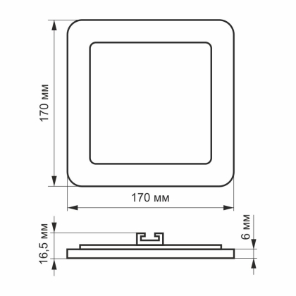 LED світильник вбудований квадрат VIDEX 12W 5000K, Videx, 24073