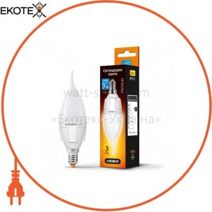LED лампа VIDEX C37t 7W E14 4100K 220V, Videx, 24139