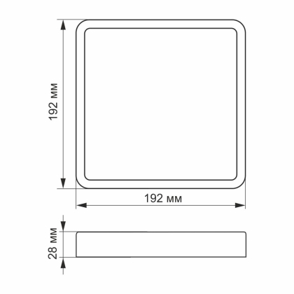LED Світильник накладний квадрат VIDEX 18W 5000K White, Videx, 24152