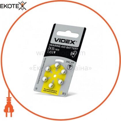 Videx 24216 videx батарейка воздушно цинковая videx za10 (pr70) blister6