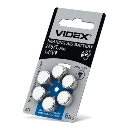Батарейка повітряно цинкова Videx ZA675 (PR44) BLISTER 6, Videx, 24219
