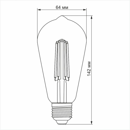 LED лампа VIDEX Filament ST64FD 6W E27 4100K  дімерна, Videx, 24312