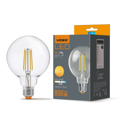 LED лампа VIDEX Filament G95FD 7W E27 4100K дімерна, Videx, 24313