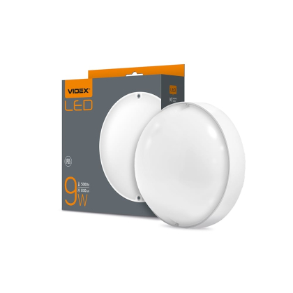 LED світильник IP65 круглий VIDEX 9W 5000K білий, Videx, 24360