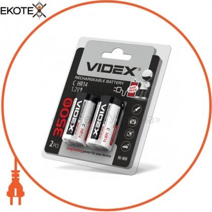 Videx 24475 аккумуляторы videx hr14/c 3500mah double blister/2pcs 12/96