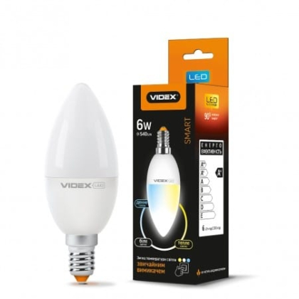 LED лампа з регулюванням колірності VIDEX C37eC3 6W E14 220V, Videx, 24552
