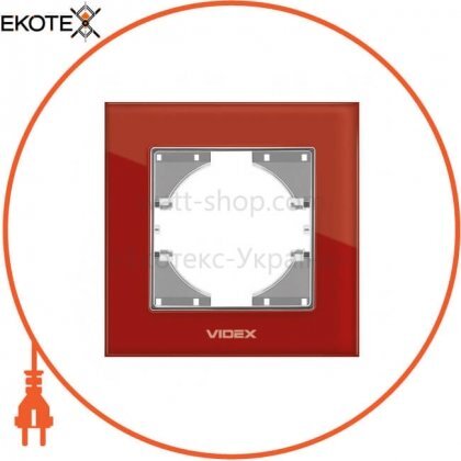 Videx 24576 videx binera рамка красное стекло одинарная горизонтальная (vf-bnfrg1h-rd) (12/144)