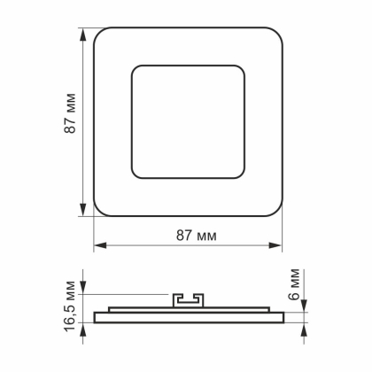 LED світильник вбудований квадрат VIDEX 3W 5000K, Videx, 24625
