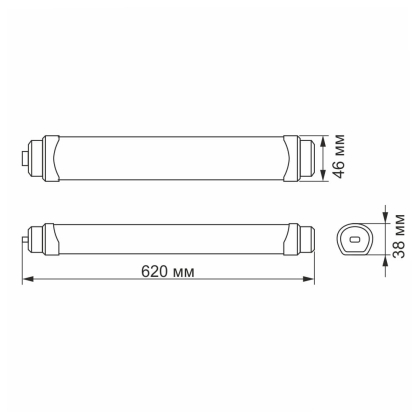 LED світильник IP65 лінійний магістральний VIDEX 18W 0,6М 5000K, Videx, 24637