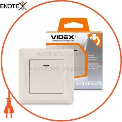 Videx 24682 videx binera выключатель кремовый 1кл с подсветкой (vf-bnsw1l-cr) (20/120)