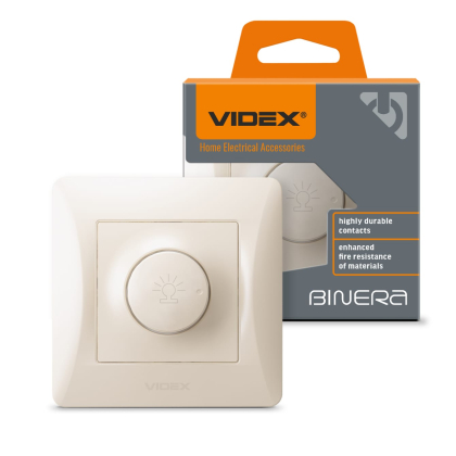 Димер 600Вт кремовий VIDEX BINERA, Videx, 24685