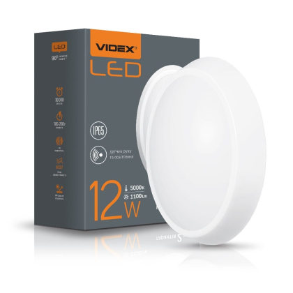 LED світильник IP65 овальний VIDEX 12W 5000K білий сенсорний, Videx, 24852