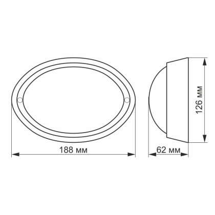 LED світильник IP65 овальний VIDEX 12W 5000K білий сенсорний, Videx, 24852