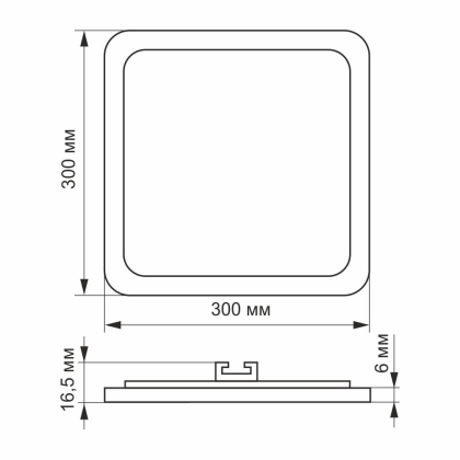 LED світильник вбудований квадрат VIDEX 24W 5000K, Videx, 24881