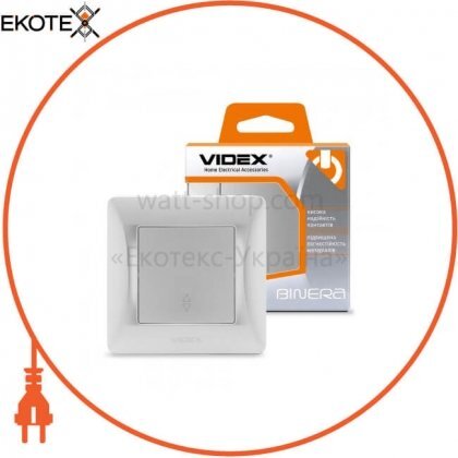 Videx 24892 videx binera выключатель 1кл проходной серебряный шёлк (vf-bnsw1p-ss) (20/120)
