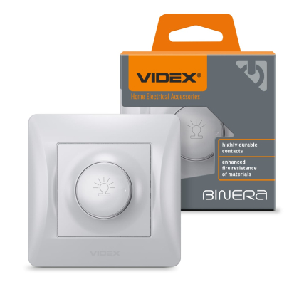 Димер 600Вт срібний шовк VIDEX BINERA, Videx, 24896