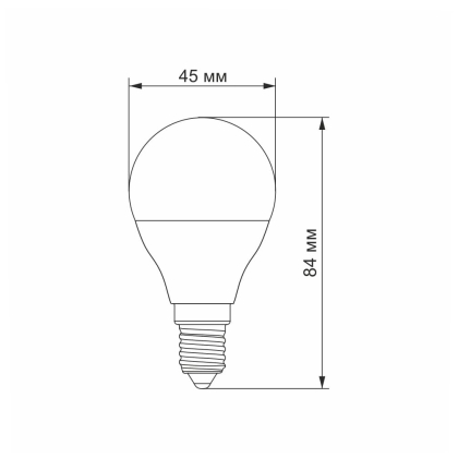 LED лампа VIDEX  G45e 7W E14 4100K, Videx, 24959
