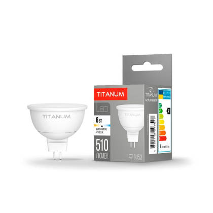 LED лампа TITANUM MR16 6W GU5.3 4100K, Titanum, 25001