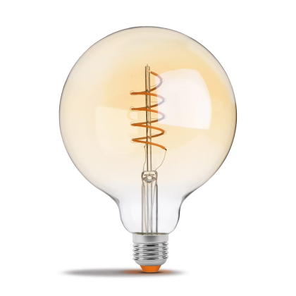 LED лампа VIDEX Filament G125FASD 5W E27 2200K дімерна бронза, Videx, 25013