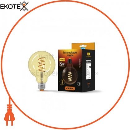 Videx 25015 led лампа videx filament g95fasd 5w e27 2200k 220v диммерная