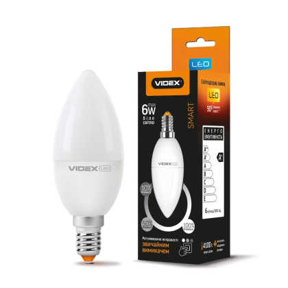 LED лампа з регулюванням яскравості VIDEX C37eD3 7W E14 4100K, Videx, 25016