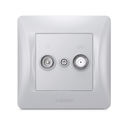 Розетка TV+SAT кінцева срібний шовк VIDEX BINERA, Videx, 25037