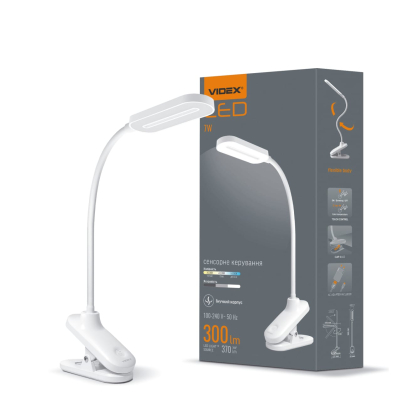 LED лампа настiльна VIDEX TF09W 7W 3000-5500K, Videx, 25051