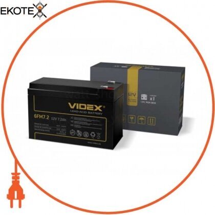Videx 25079 аккумулятор свинцово-кислотный videx 6fm7.2 12v/7.2ah color box 1/10