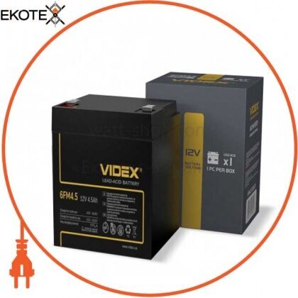 Videx 25080 аккумулятор свинцово-кислотный videx 6fm4.5 12v/4.5ah color box 1/15