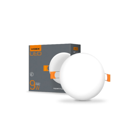 LED світильник безрамковий круглий VIDEX 9W 4100K, Videx, 25138