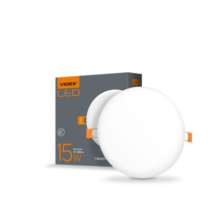 LED світильник безрамковий круглий VIDEX 15W 4100K, Videx, 25139