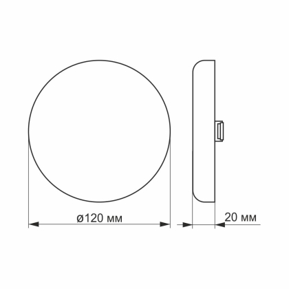 LED світильник безрамковий круглий VIDEX 15W 4100K, Videx, 25139