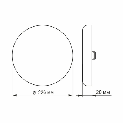 LED світильник безрамковий круглий VIDEX 33W 4100K, Videx, 25144