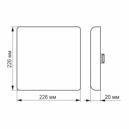 LED світильник безрамковий квадратний VIDEX 33W 4100K, Videx, 25146