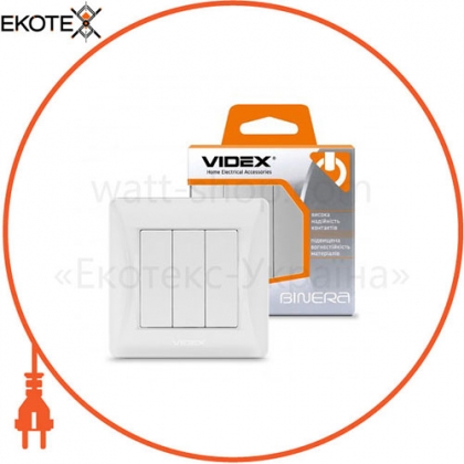 Videx 25188 videx binera выключатель 3кл белый (vf-bnsw3-w) (20/120)