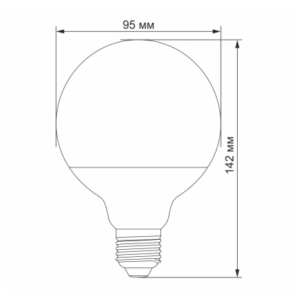 LED лампа VIDEX  G95e 15W E27 3000K, Videx, 25231