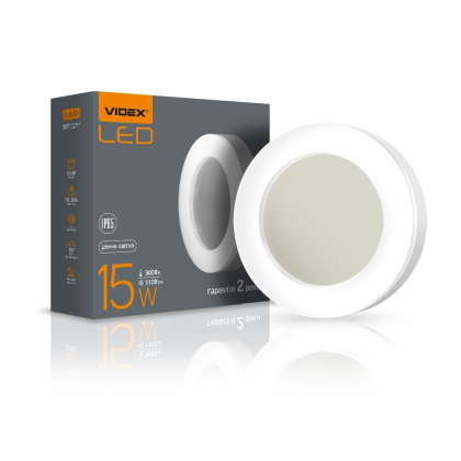 LED світильник ART IP65 круглий VIDEX 15W 5000K, Videx, 25244