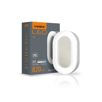 LED світильник ART IP65 овальний VIDEX 11W 5000K, Videx, 25245