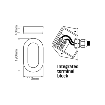 LED світильник ART IP65 овальний VIDEX 11W 5000K, Videx, 25245