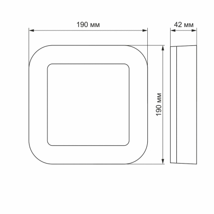 LED світильник ART IP65 квадратний VIDEX 15W 5000K, Videx, 25246