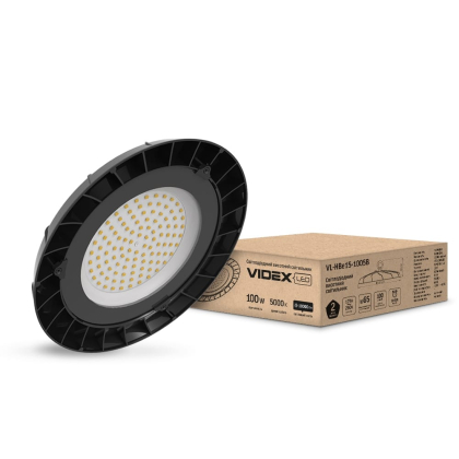 LED світильник висотний ХайБей VIDEX 100W 5000K чорний, Videx, 25272